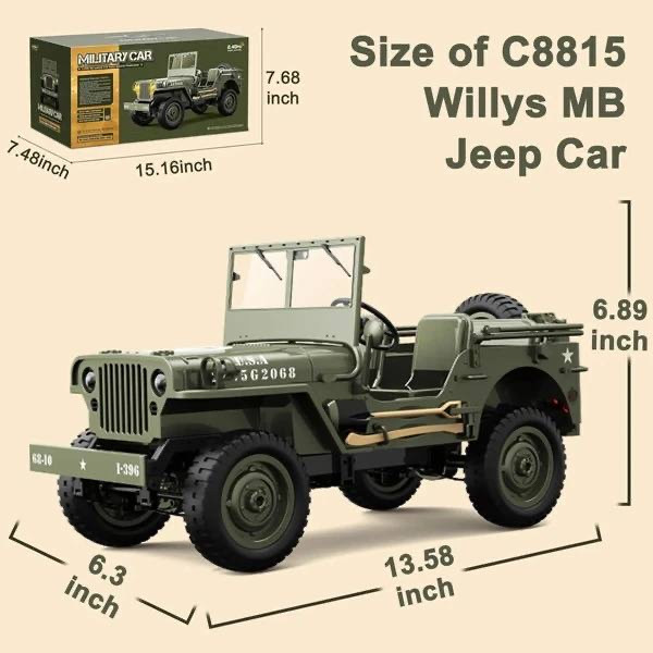 ماشین کنترلی طرح جیپ ویلیز مدل Military Jeep کد 8815