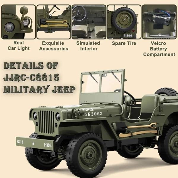 ماشین کنترلی طرح جیپ ویلیز مدل Military Jeep کد 8815